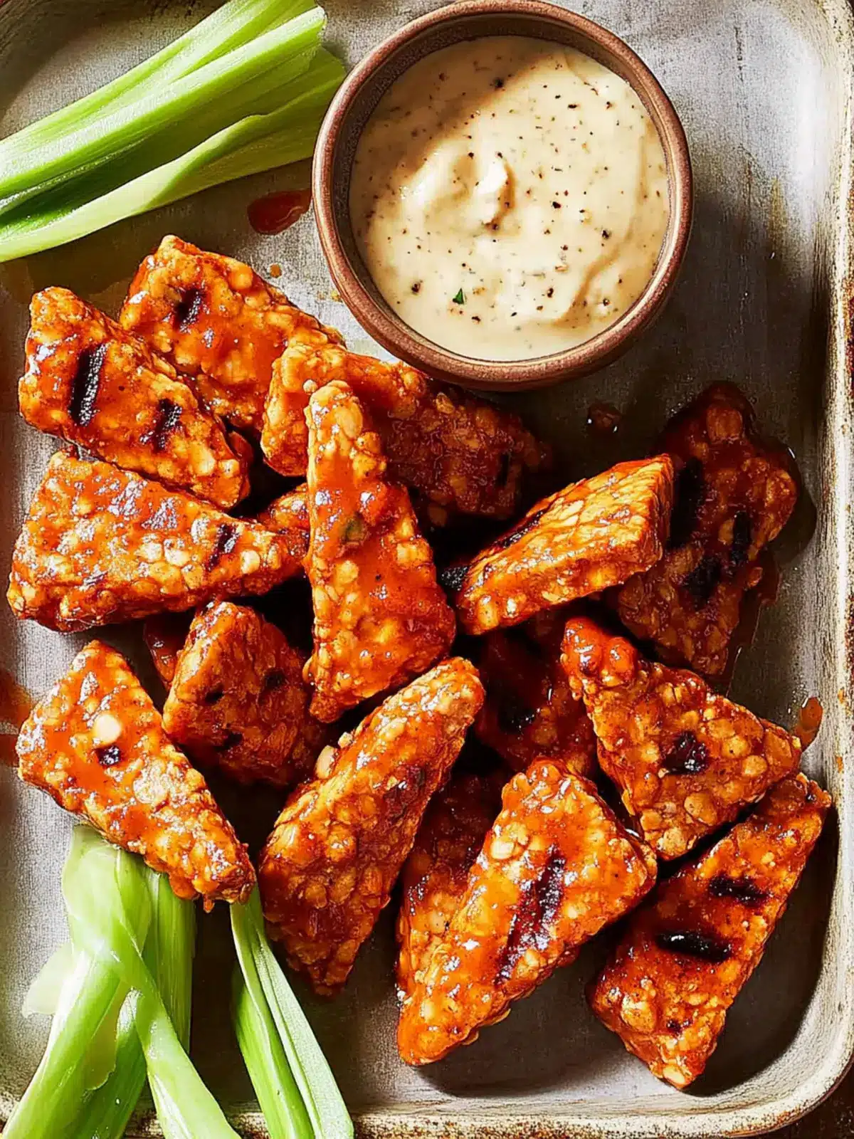 Tempeh Buffalo Wings: Easy Vegan Snack for Game Day Fun 2 Tempeh Buffalo “Wings”