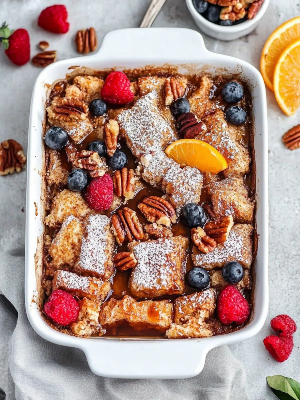 Delicious Upside-Down Orange Caramel Pecan French Toast Bake 3 Upside-Down Orange Caramel Pecan French Toast Bake