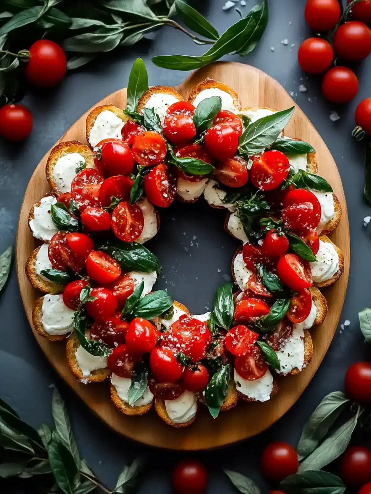 Festive Simple Christmas Bruschetta Wreath for Your Table 2 Simple Christmas Bruschetta Wreath