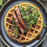 Collard Waffles with Brined Trout and Maple Hot Sauce Delight 2 Collard Waffles with Brined Trout and Maple Hot Sauce