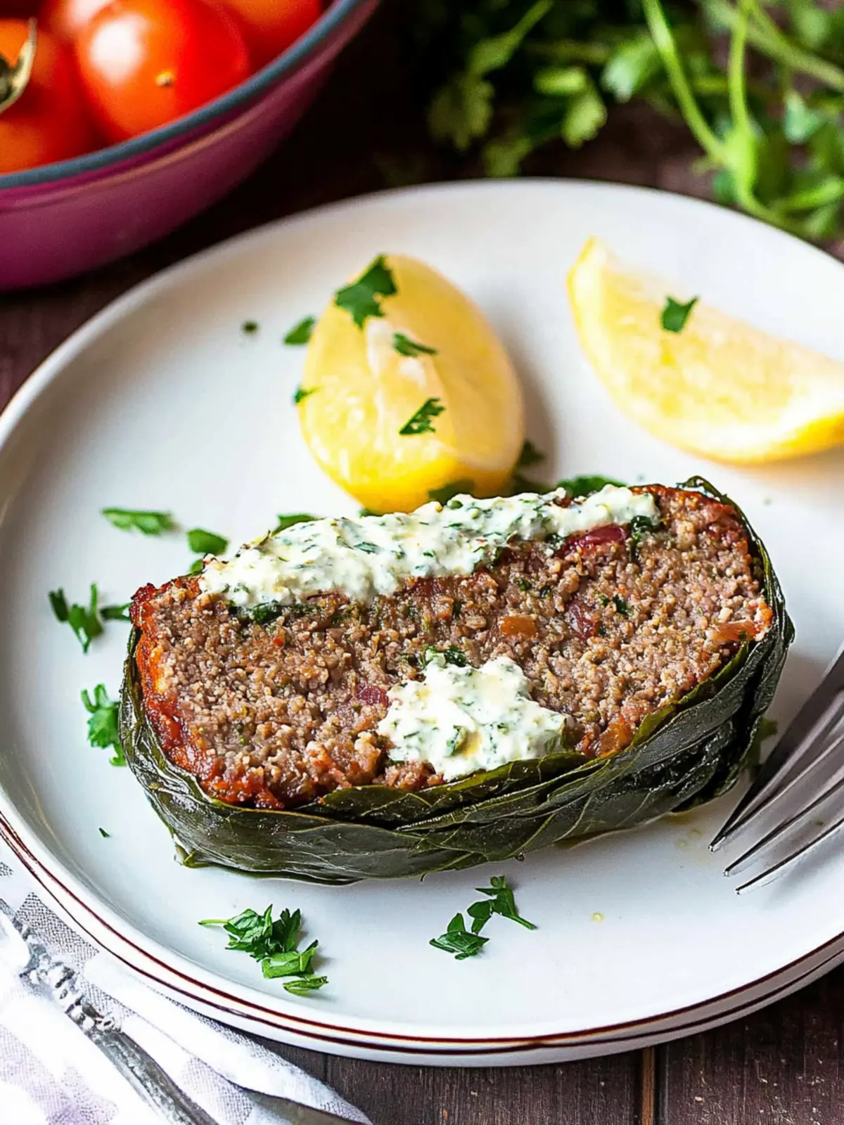 Greek Meatloaf Wrapped in Grape Leaves for a Flavorful Twist 5 Greek Meatloaf Wrapped in Grape Leaves