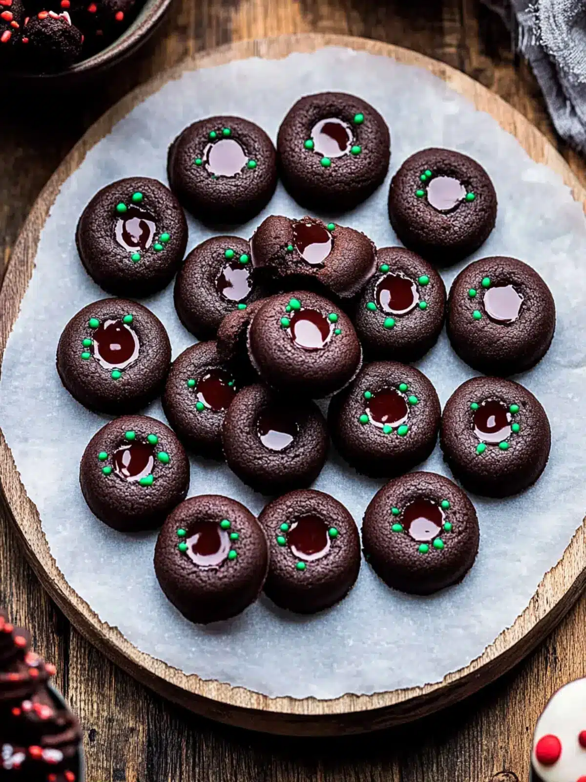 Chocolate Thumbprint Cookies