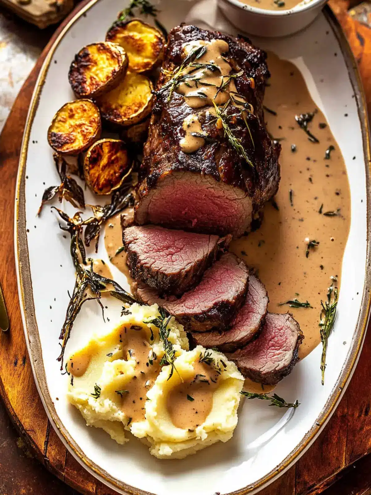 Savory Beef Tenderloin Roast with Crispy Smashed Potatoes 2 Beef Tenderloin Roast with Smashed Potatoes