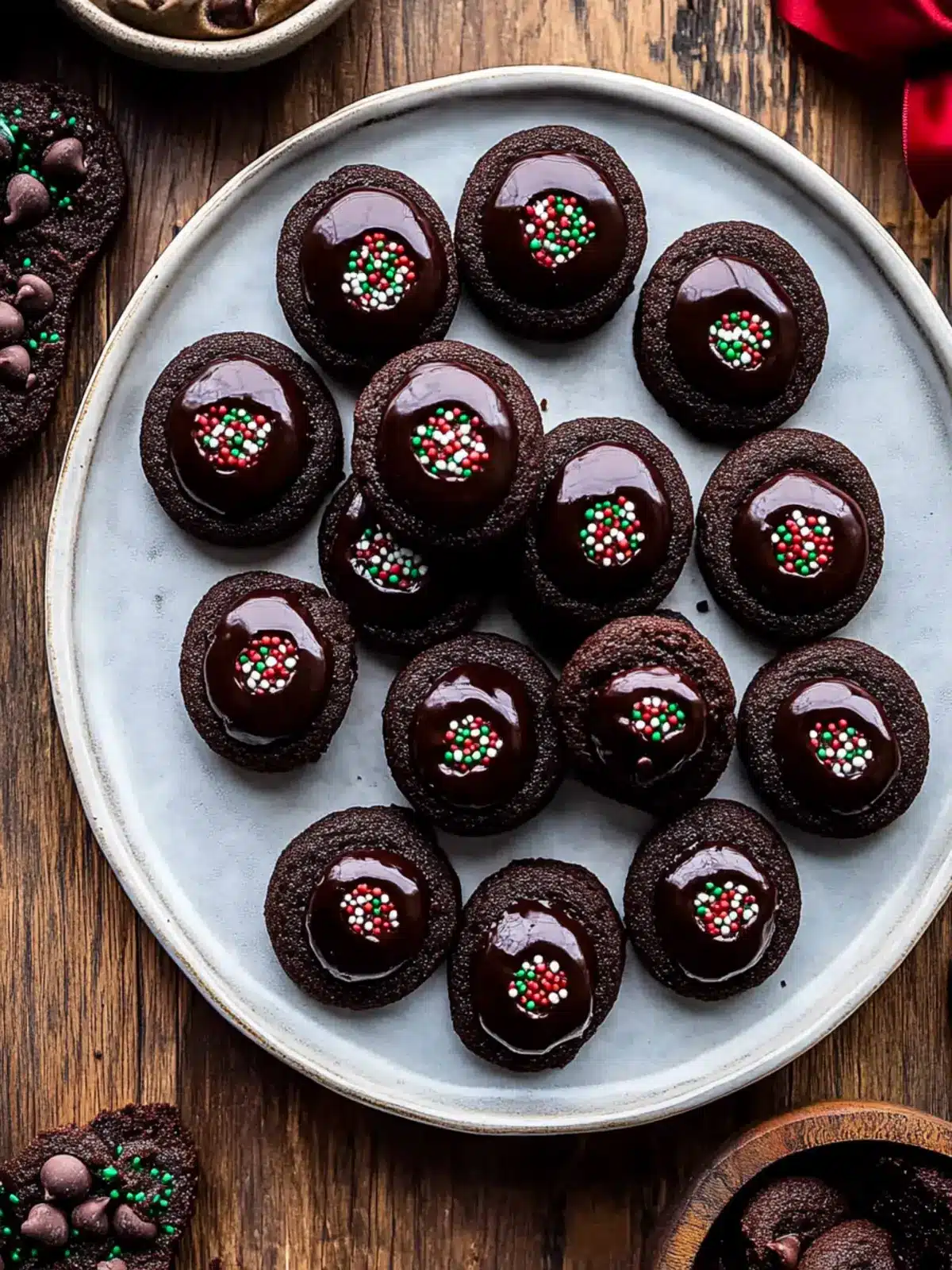 Chocolate Thumbprint Cookies