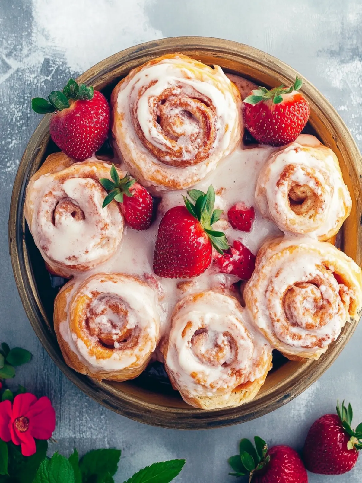 Delicious Strawberry Cinnamon Rolls with Creamy Icing Magic 4 Strawberry Cinnamon Rolls