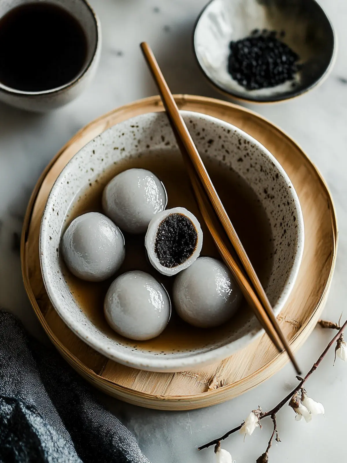 Savor Homemade Black Sesame Tang Yuan: Chewy Comfort Awaits 3 Black Sesame Tang Yuan (Glutinous Rice Balls)