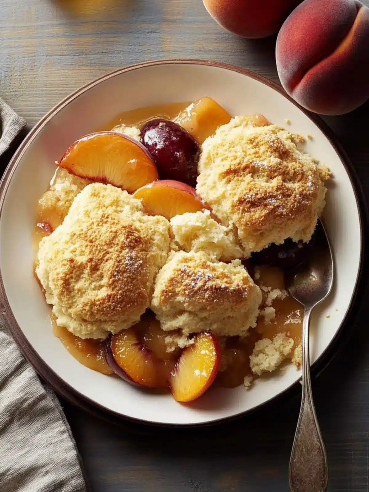 Peach-Plum Cobbler with Buttermilk Biscuits for Cozy Comfort 3 Peach-Plum Cobbler With Buttermilk Biscuits