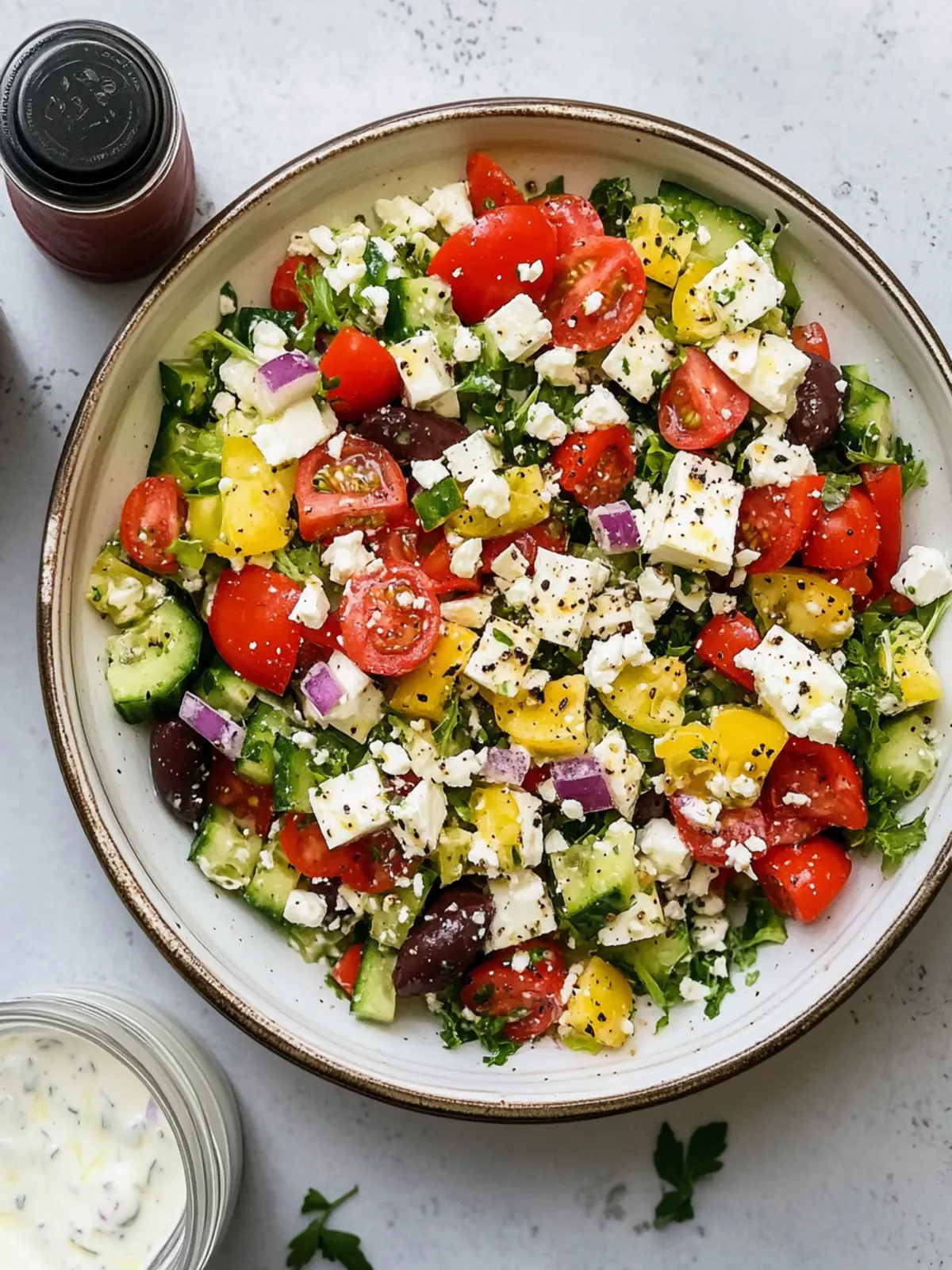 Delicious Greek Salad With Creamy Yogurt Dressing You’ll Love 5 Greek Salad With Creamy Yogurt Dressing