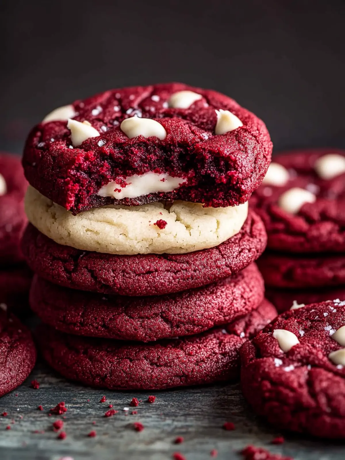 Chewy Red Velvet Cookies with White Chocolate Bliss 3 Red Velvet Cookies