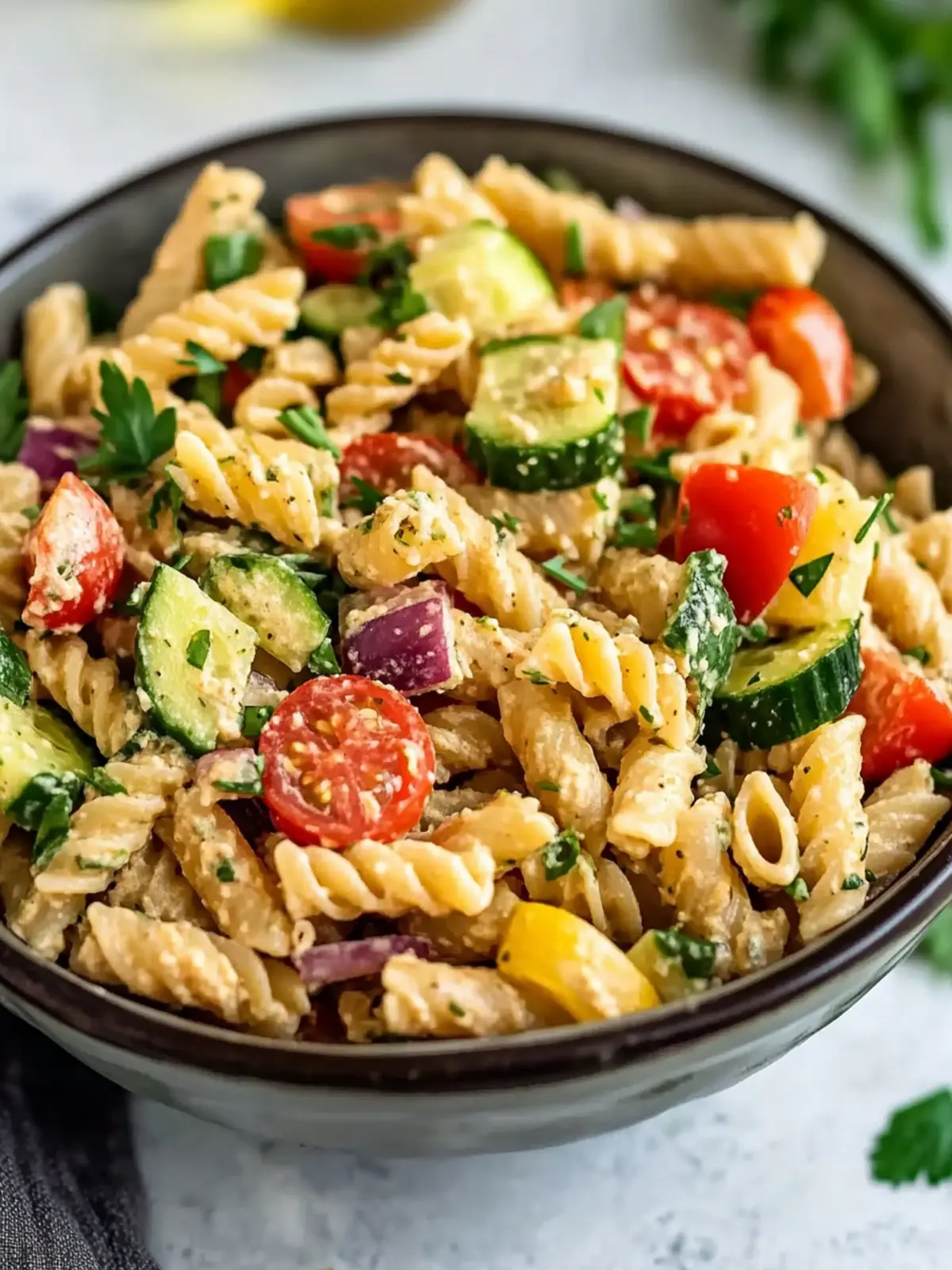 Bright and Fresh Hummus Pasta Salad for Easy Summer Meals 4 Hummus Pasta Salad