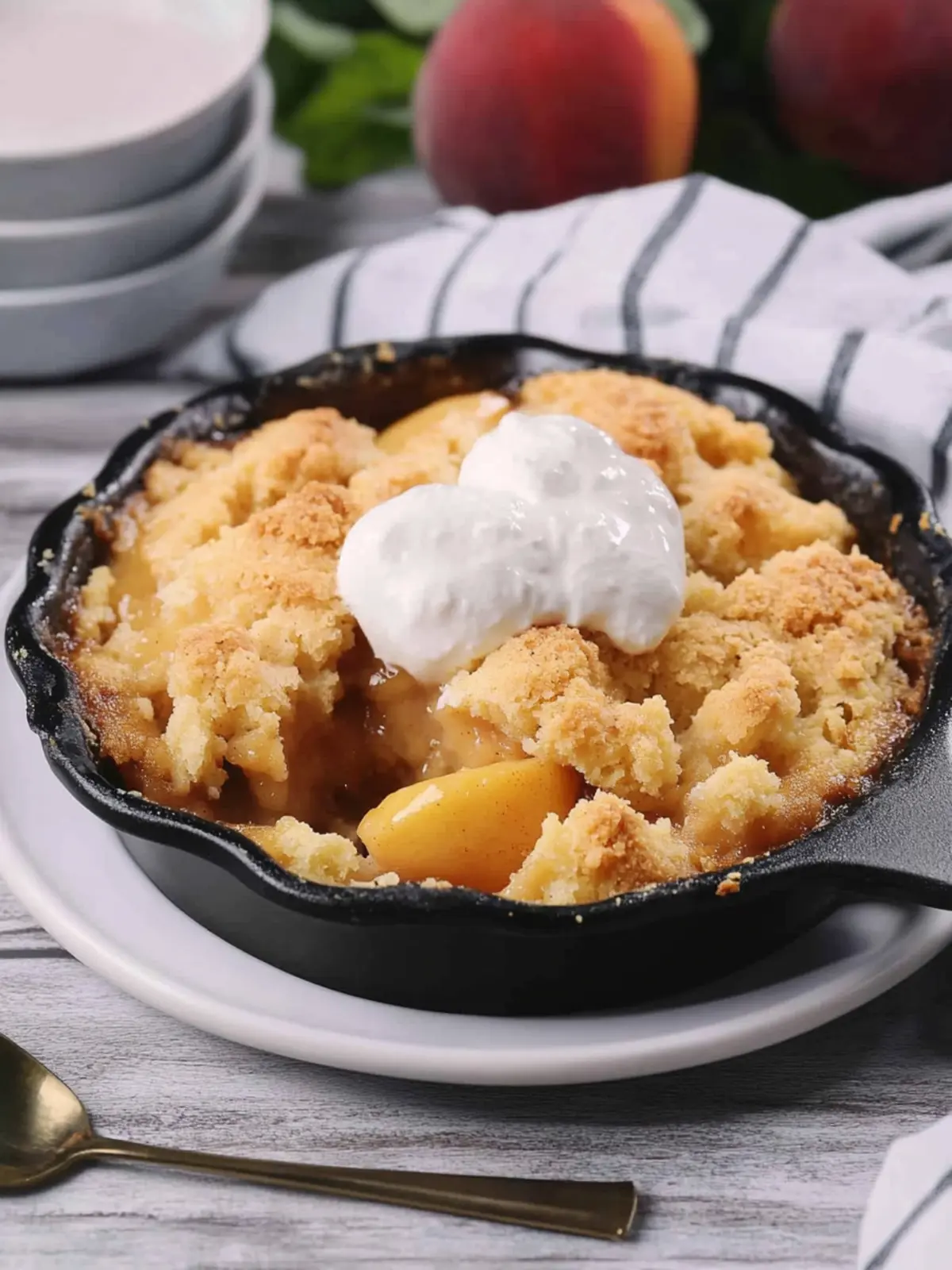 Small Batch Peach Cornmeal Cobbler for Cozy Nights In 2 Small Batch Peach Cornmeal Cobbler