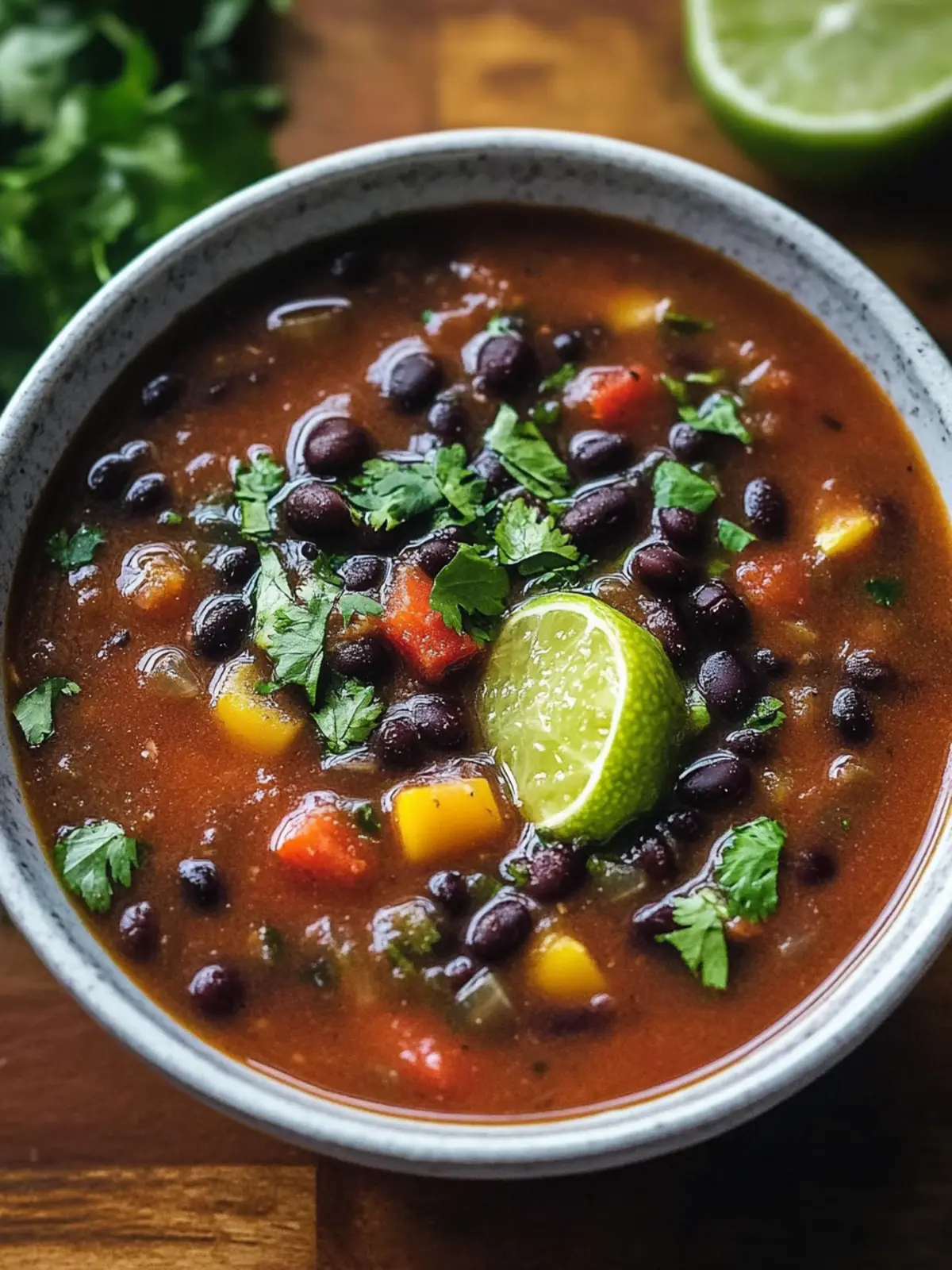 Delicious Daniel Fast Black Bean Soup with Avocado & Lime 5 Daniel Fast Black Bean Soup