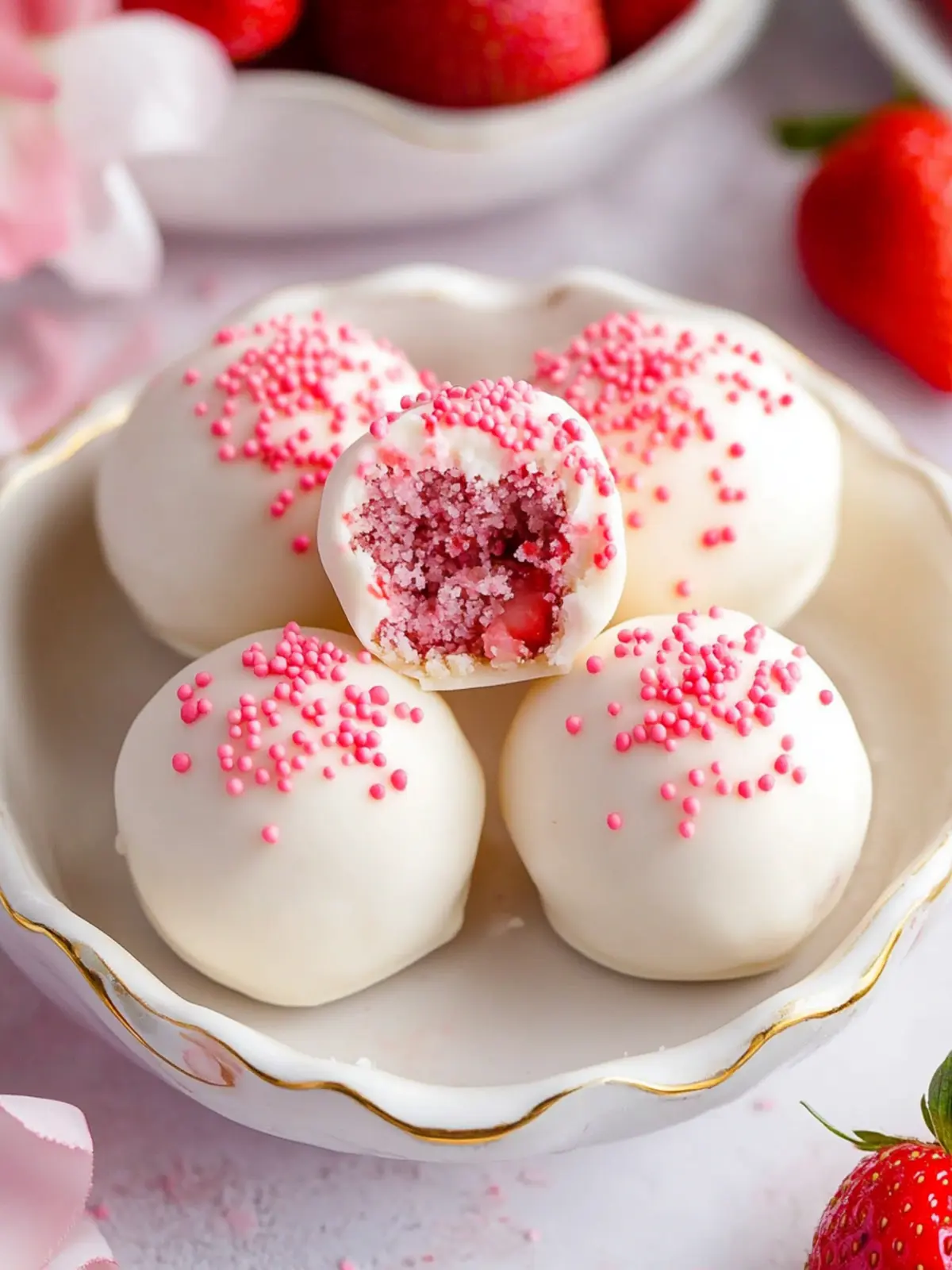 Easy Strawberry Cake Truffles Recipe for Sweet Celebrations 3 Strawberry Cake Truffles Recipe