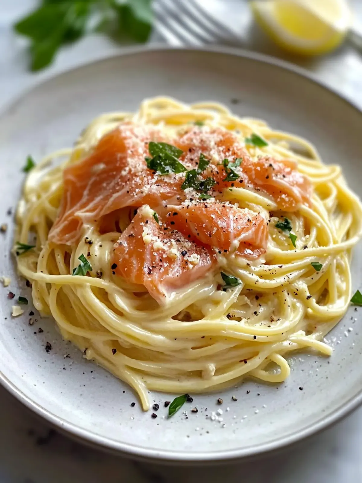 Creamy Smoked Salmon Carbonara for Effortless Elegance 2 Smoked Salmon Carbonara