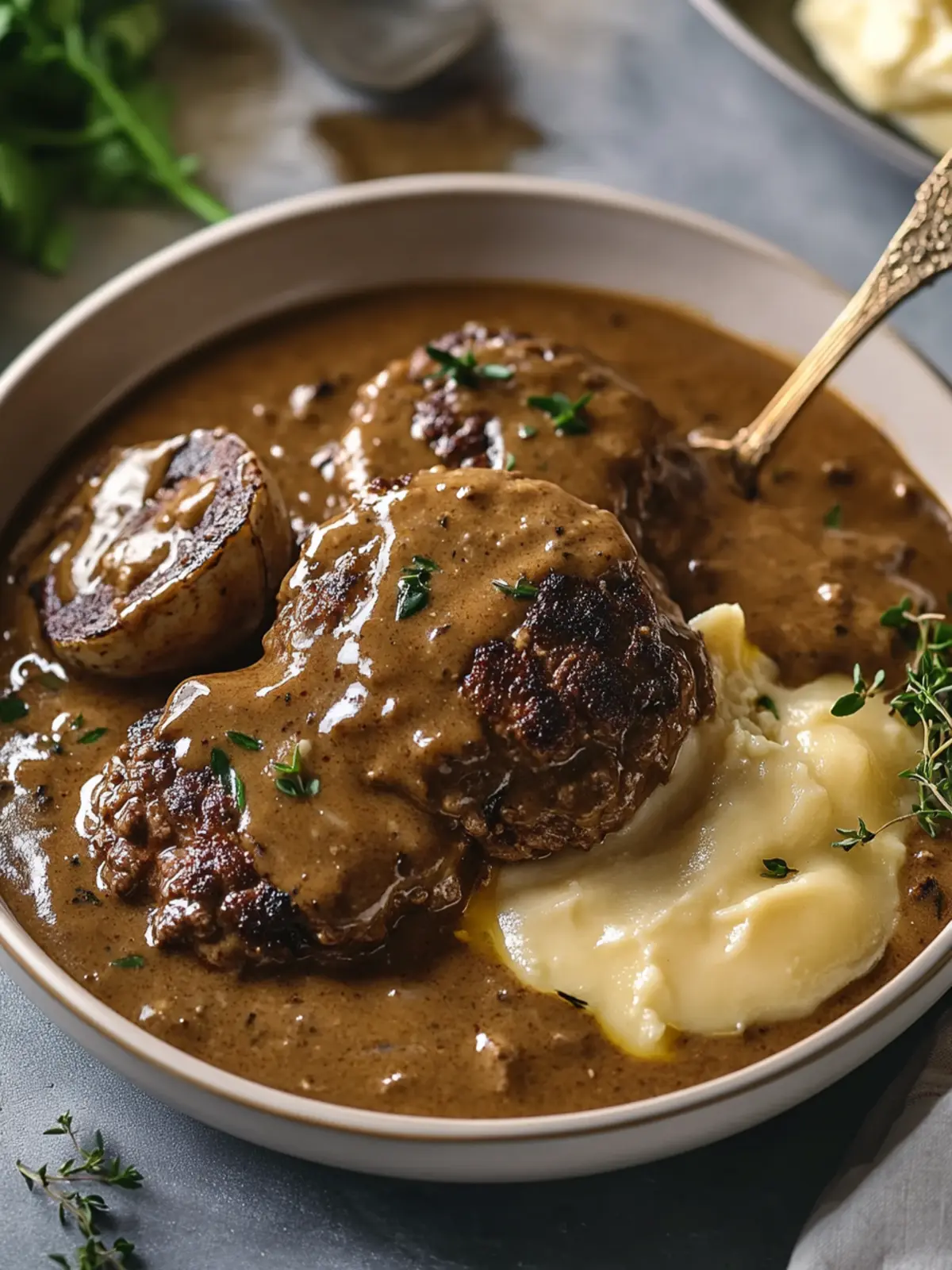 Savory Smothered Salisbury Steak with Mushroom Gravy Magic 5 Smothered Salisbury Steak