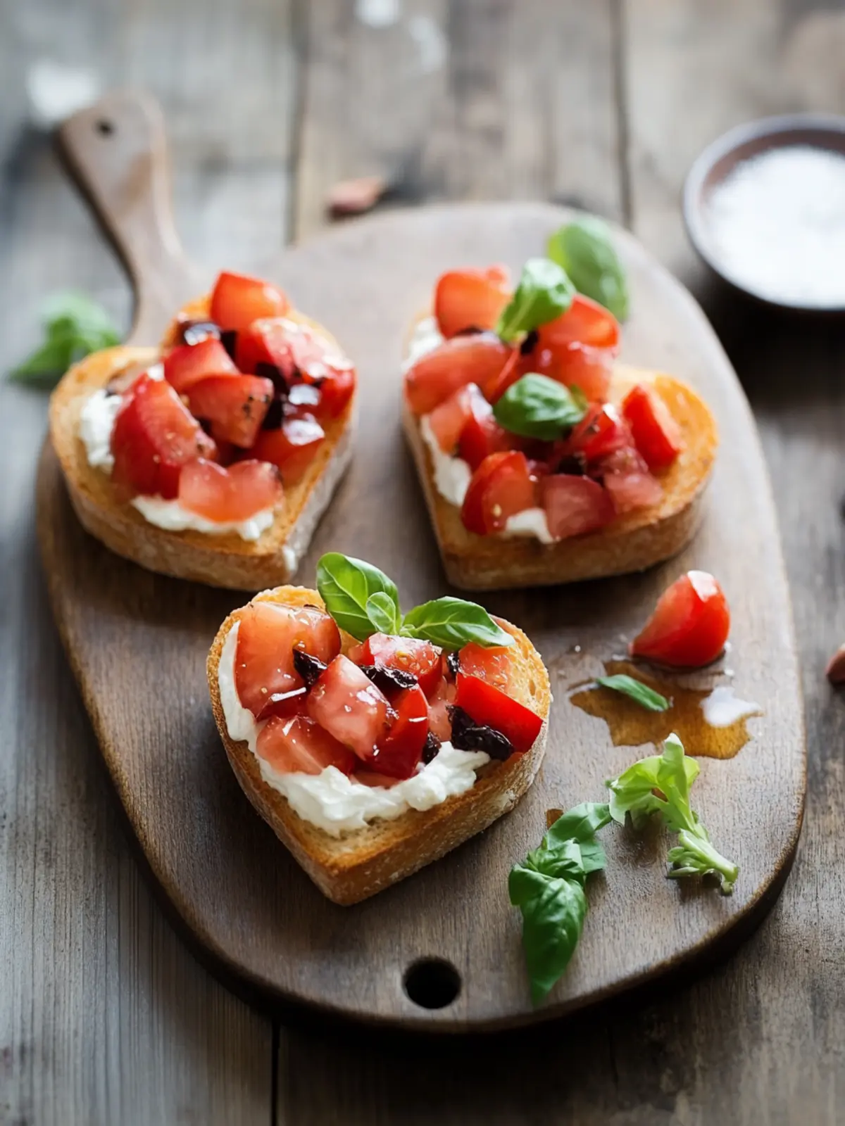 Cute Heart-Shaped Bruschetta Recipe Perfect for Romantic Nights 5 CUTE HEART-SHAPED BRUSCHETTA RECIPE