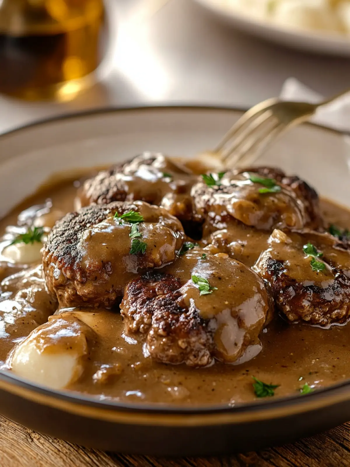 Savory Smothered Salisbury Steak with Mushroom Gravy Magic 4 Smothered Salisbury Steak