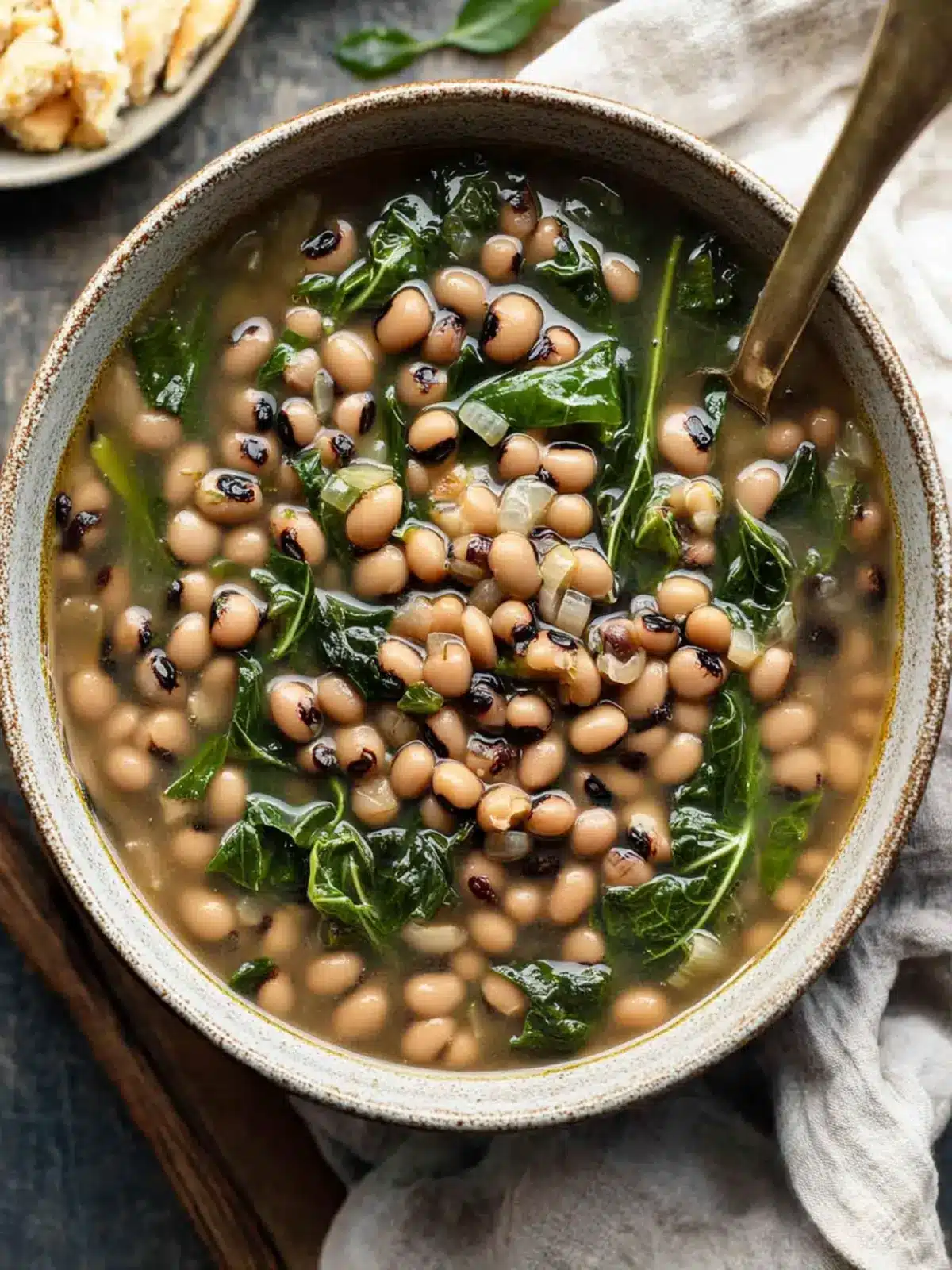 Slow Simmered Black Eyed Peas and Greens: Comfort in a Bowl 2 Slow Simmered Black Eyed Peas and Greens