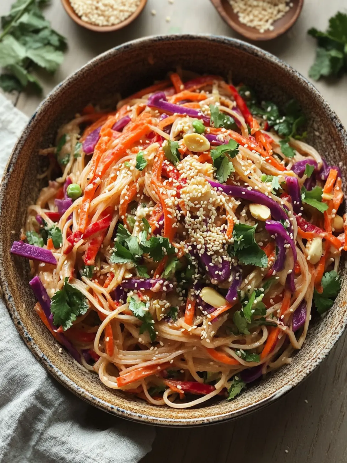 Miso Peanut Rainbow Noodle Salad: A Vibrant Vegan Delight 2 Miso Peanut Rainbow Noodle Salad
