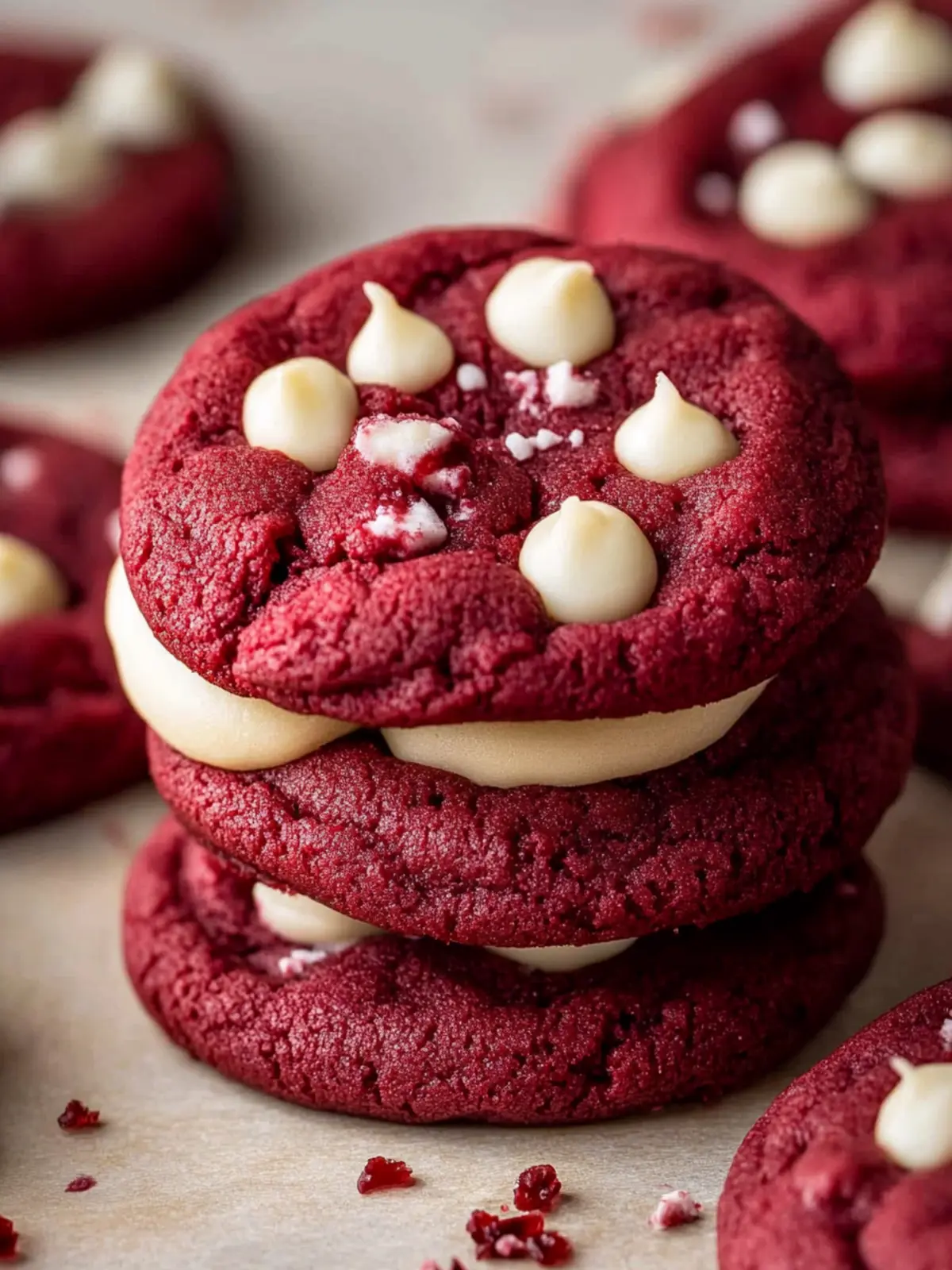 Chewy Red Velvet Cookies with White Chocolate Bliss 2 Red Velvet Cookies