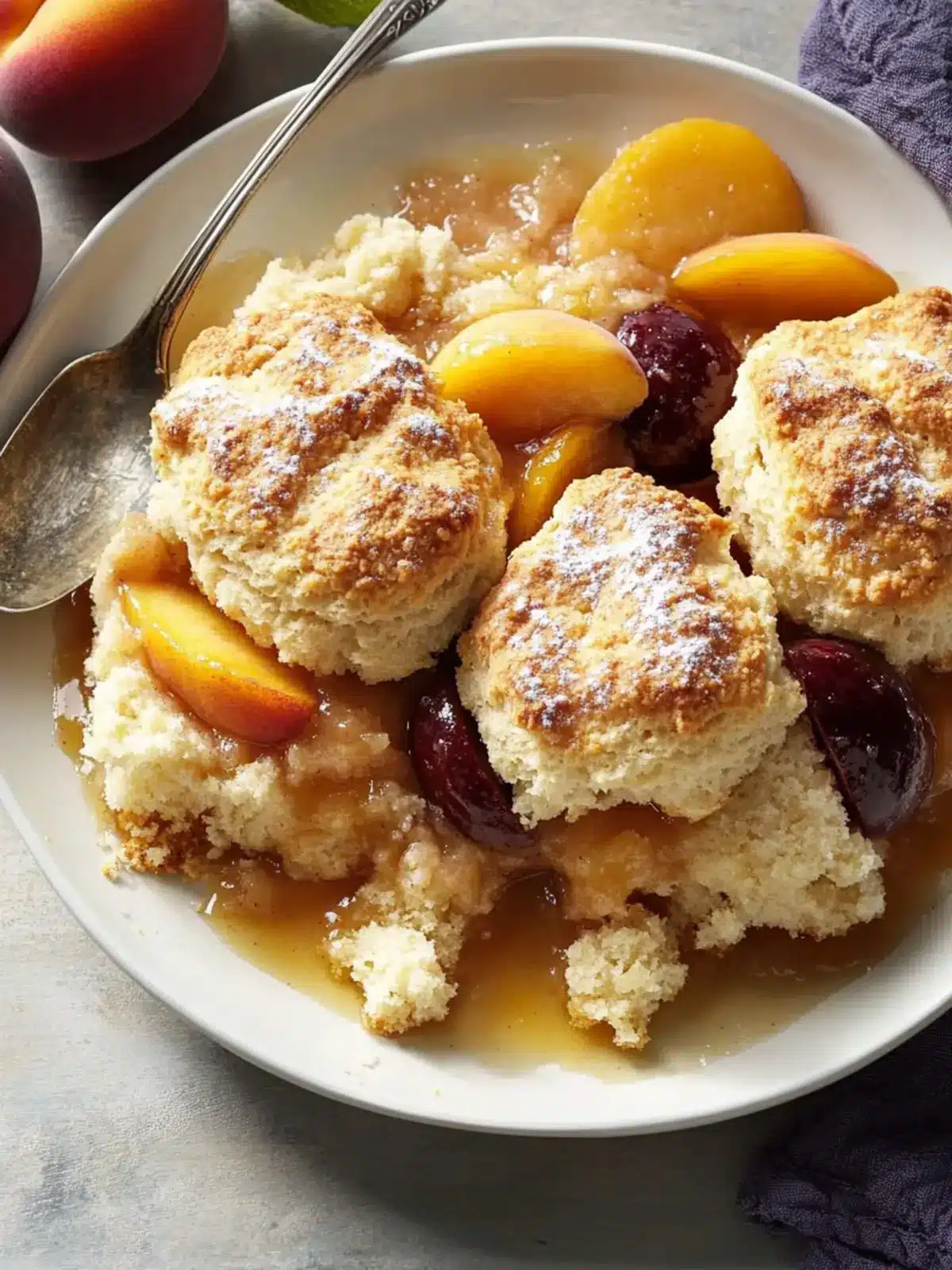Peach-Plum Cobbler with Buttermilk Biscuits for Cozy Comfort 2 Peach-Plum Cobbler With Buttermilk Biscuits