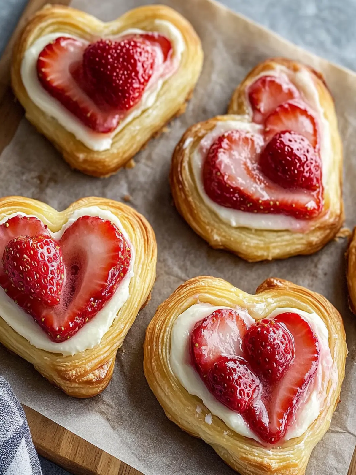 Strawberry Cream Cheese Heart Danishes for Effortless Brunch Bliss 4 Strawberry Cream Cheese Heart Danishes