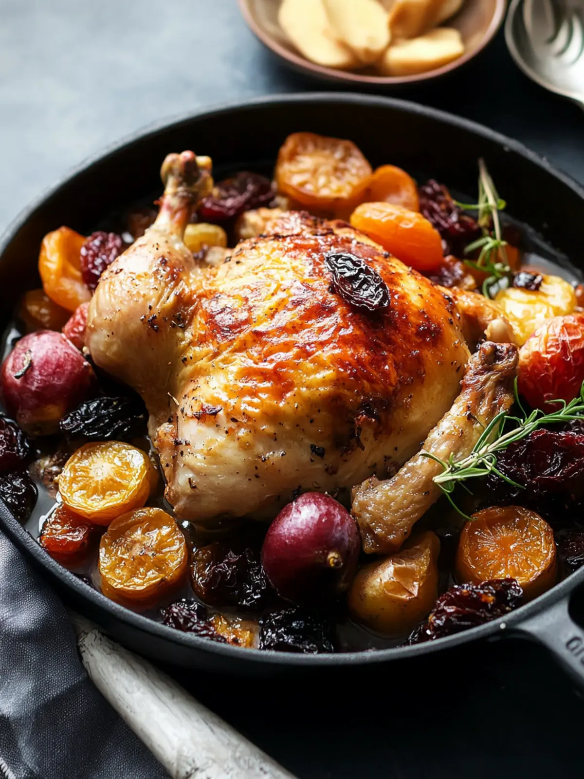 Savory Roast Chicken with Dried Fruit for Festive Feasts 2 Roast Chicken with Dried Fruit