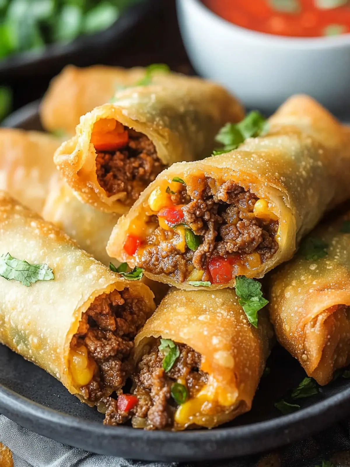 Crispy Beef Taco Egg Rolls for a Flavorful Twist on Tacos 5 Beef Taco Egg Rolls