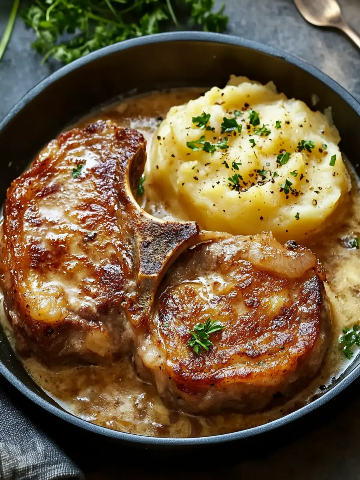 Savor Pork Chop Supreme with Creamy Mushroom Delight 3 Pork Chop Supreme