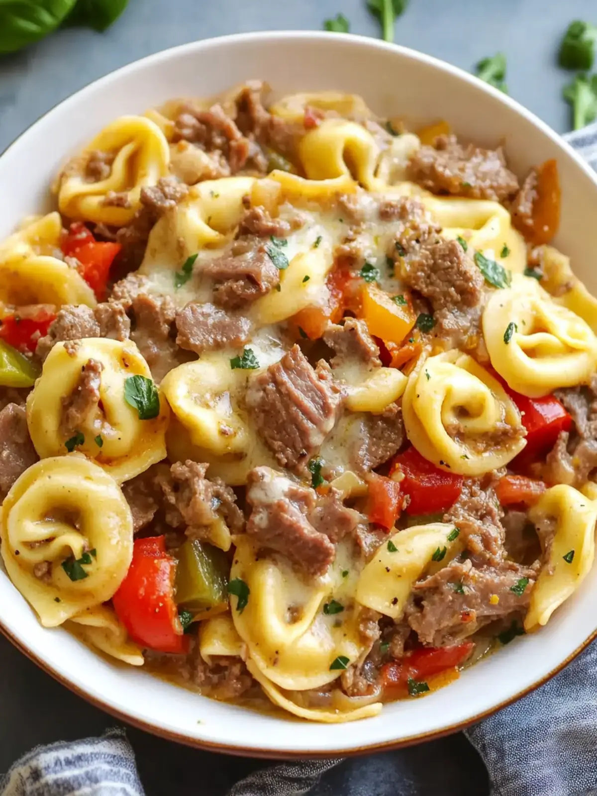 Crock Pot Cheesesteak Tortellini: Easy Comfort Food Magic 2 Crock Pot Cheesesteak Tortellini