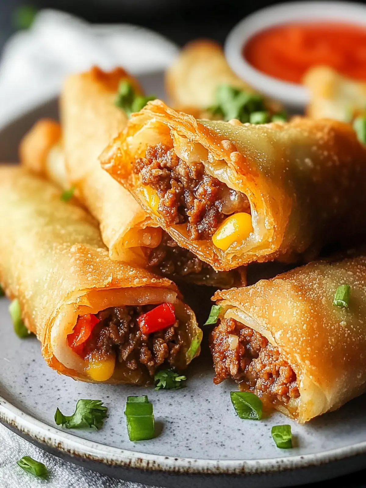 Crispy Beef Taco Egg Rolls for a Flavorful Twist on Tacos 4 Beef Taco Egg Rolls