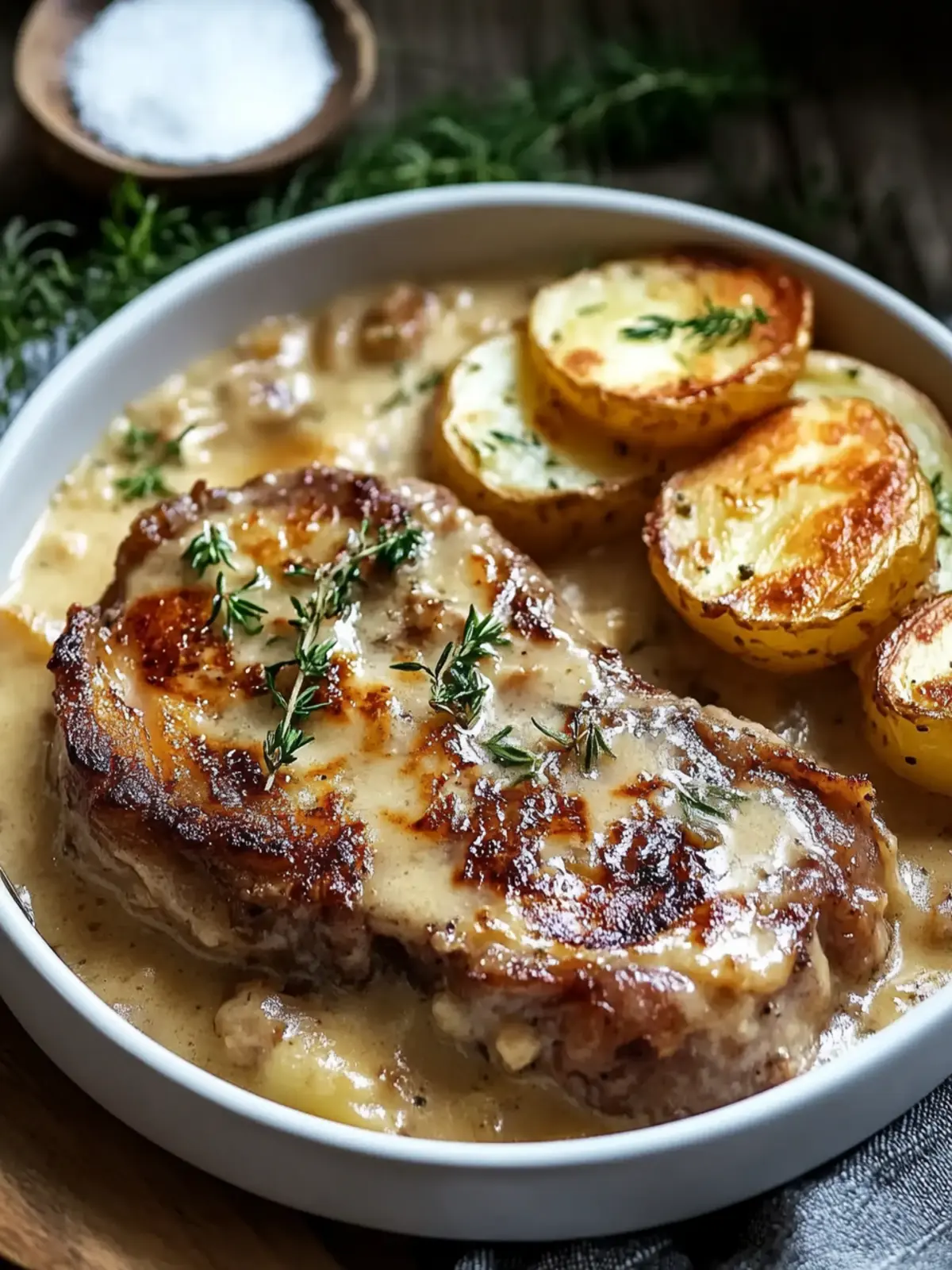 Savor Pork Chop Supreme with Creamy Mushroom Delight 4 Pork Chop Supreme