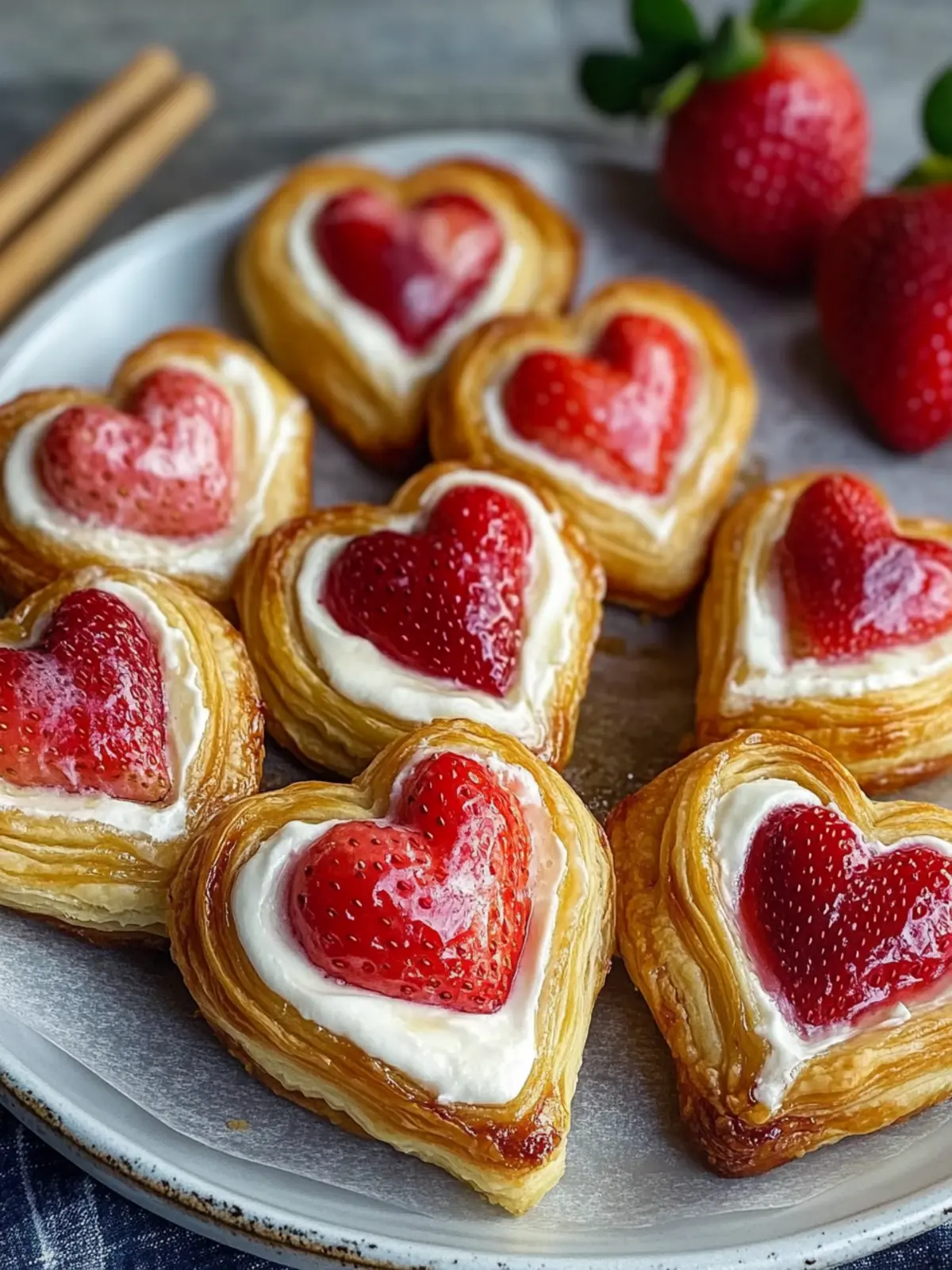 Strawberry Cream Cheese Heart Danishes for Effortless Brunch Bliss 2 Strawberry Cream Cheese Heart Danishes