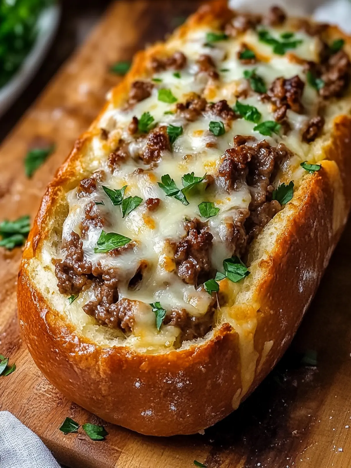 Cheesesteak-Stuffed Garlic Bread Loaf: Comfort Food Bliss 2 Cheesesteak-Stuffed Garlic Bread Loaf