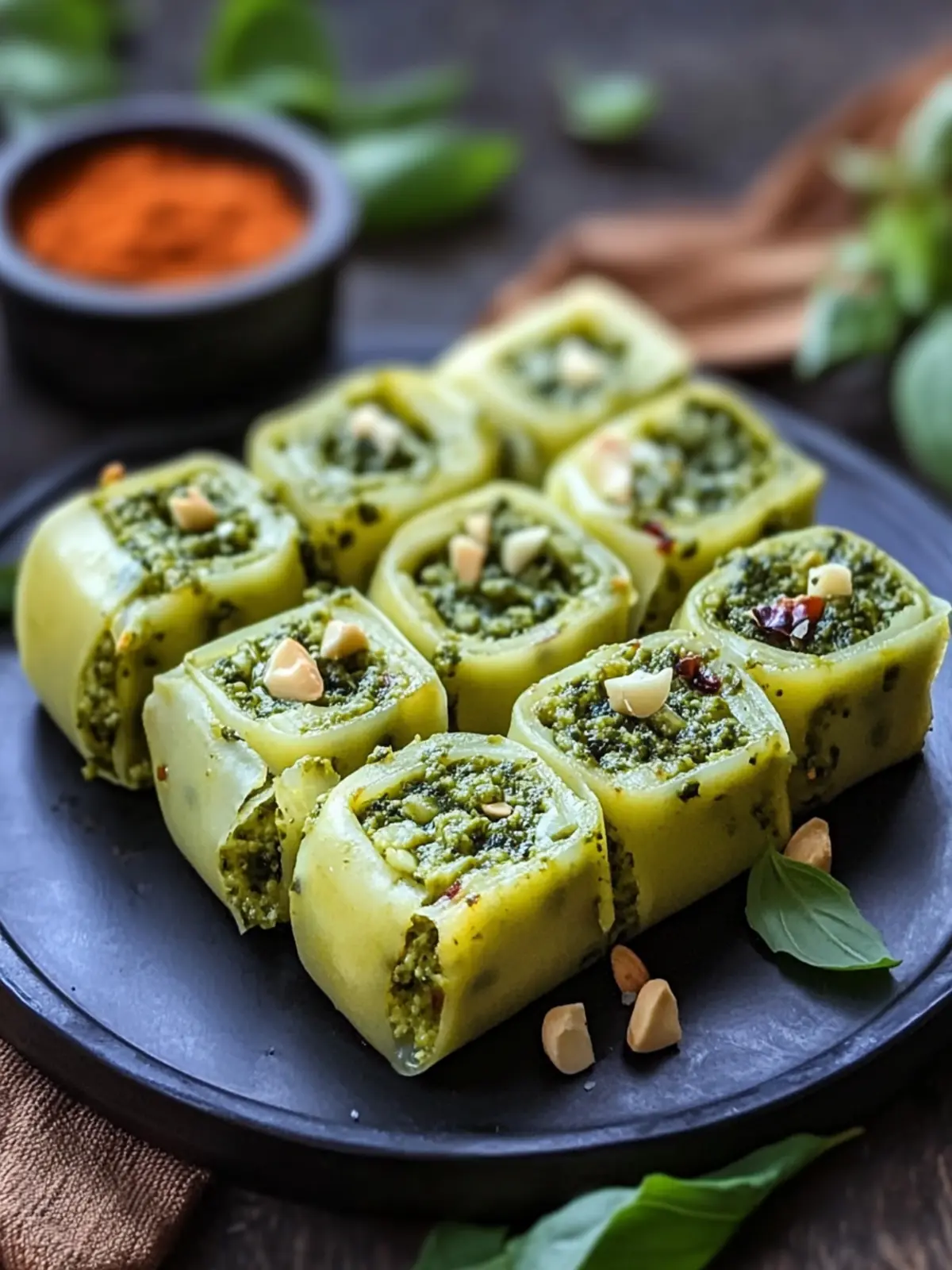 Basil Pesto Khandvi: A Flavorful Twist on Indian Snacks 3 Basil Pesto Khandvi: A Creative Spin on Indian Appetizers