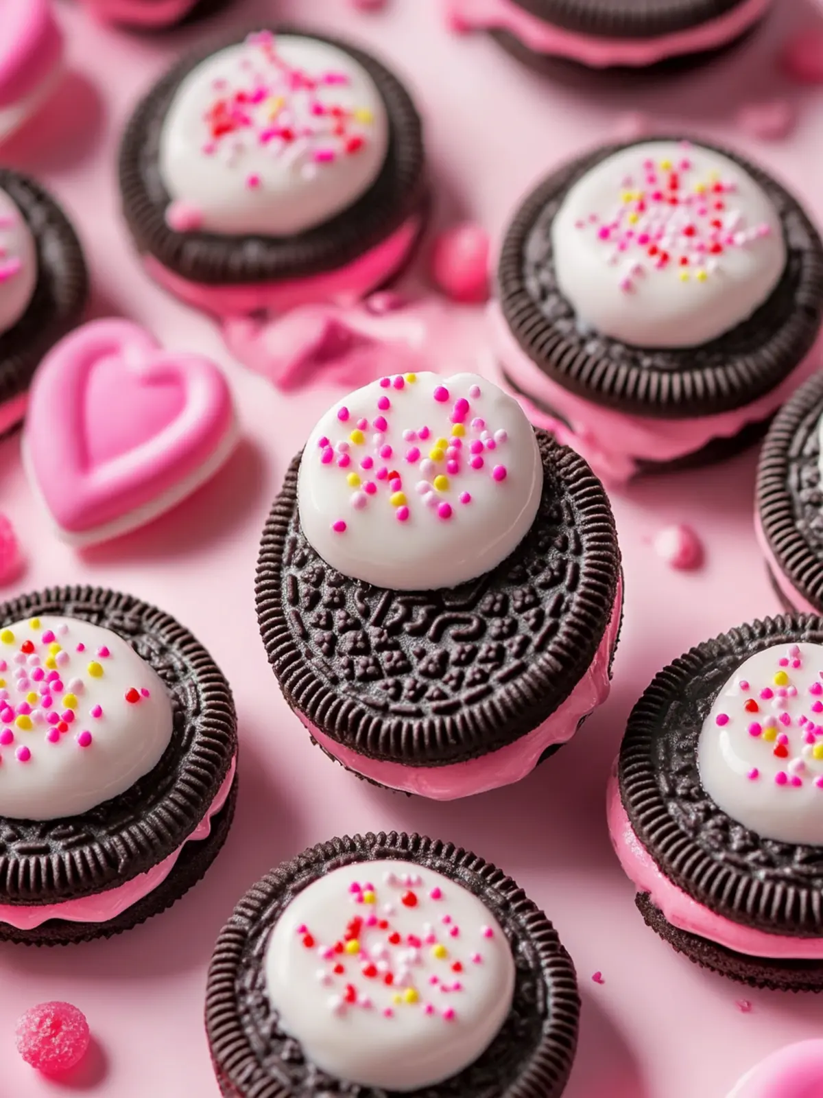 Oreo Valentines with Pink Candy Wafers: Sweet Treats for Love 3 Oreo Valentines with Pink Candy Wafers