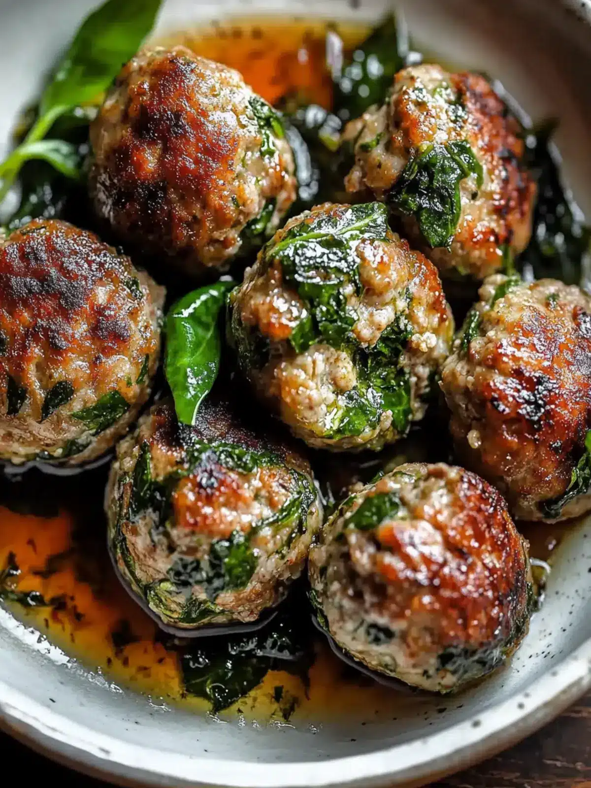 Spinach Garlic Meatballs with Mozzarella: Comfort Food Delight 3 Spinach Garlic Meatballs