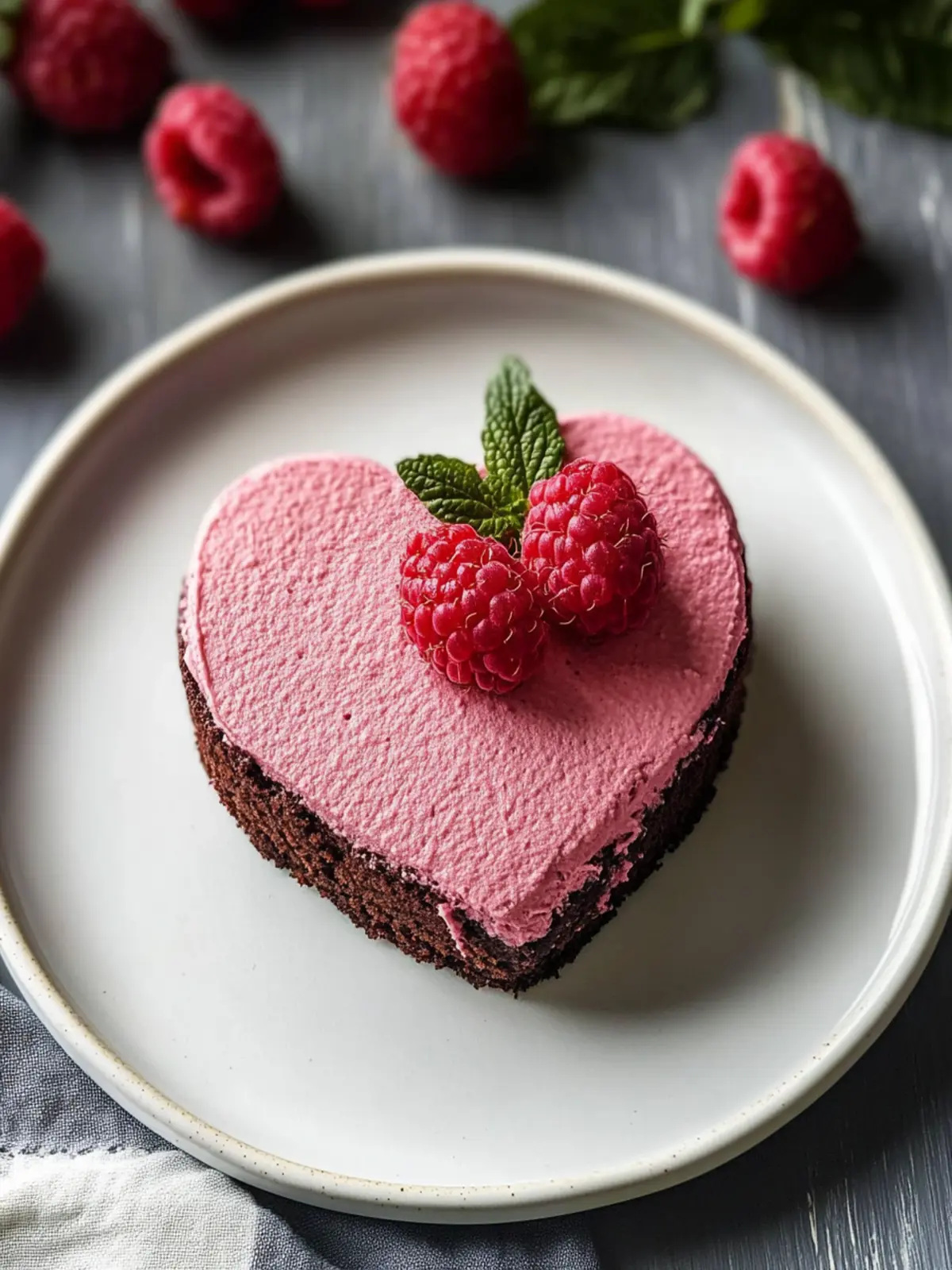 Gorgeous Heart Shaped Raspberry Mousse Over Decadent Brownies 5 Heart Shaped Raspberry Mousse with a Brownie Base