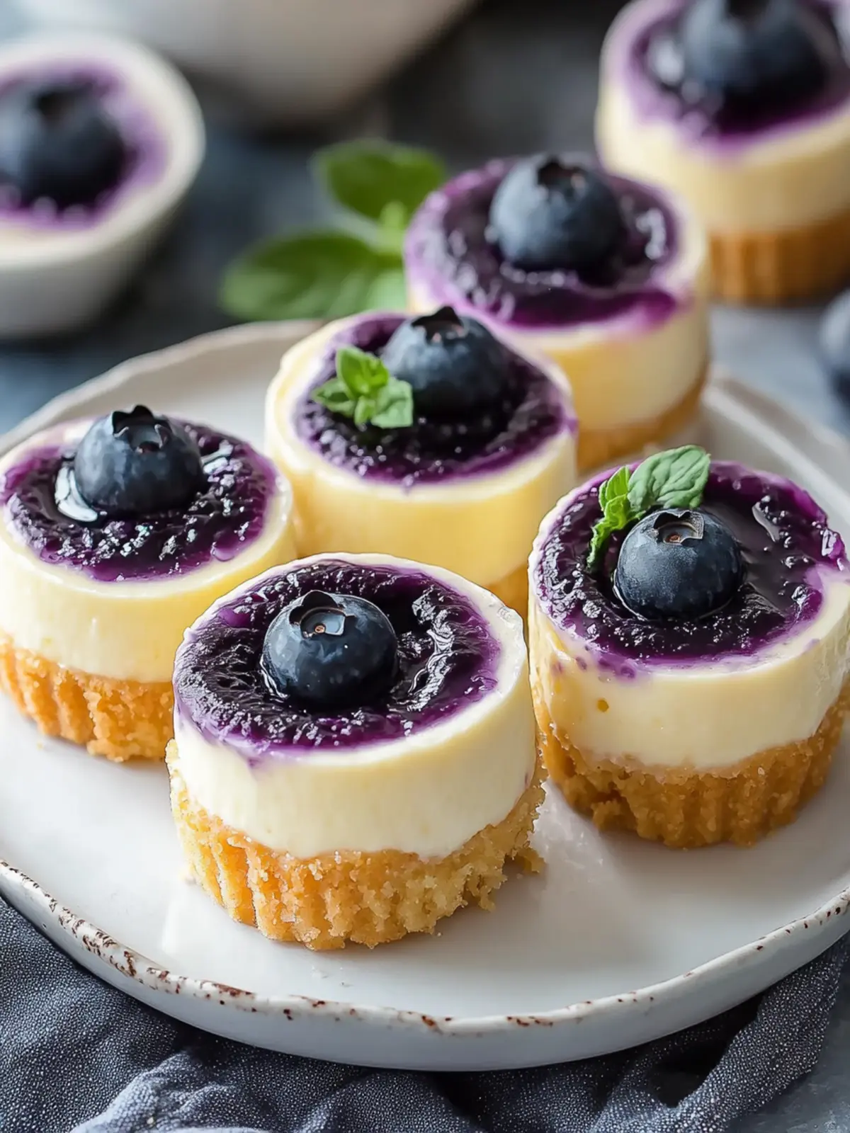 Delightful Juicy Mini Lemon Blueberry Cheesecakes to Impress 3 Juicy Mini Lemon Blueberry Cheesecakes