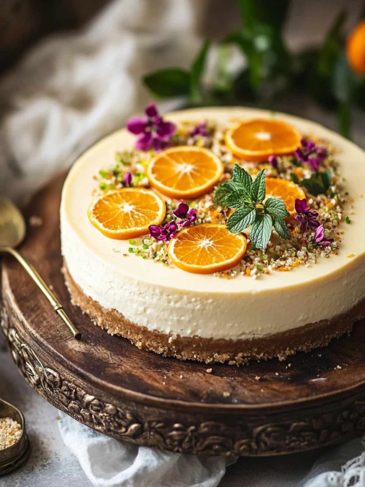Indulge in Moroccan Orange Blossom Cheesecake Bliss 3 Moroccan Orange Blossom Cheesecake