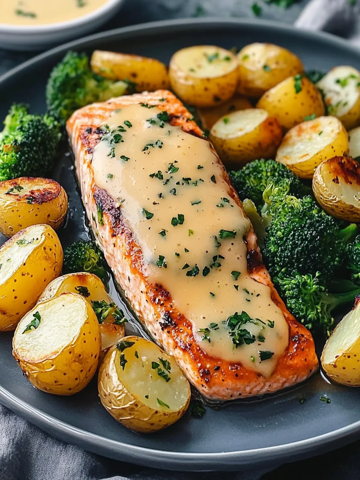 Lemon Butter Salmon with Crispy Potatoes & Broccoli Bliss 4 Lemon Butter Salmon with Crispy Potatoes and Broccoli