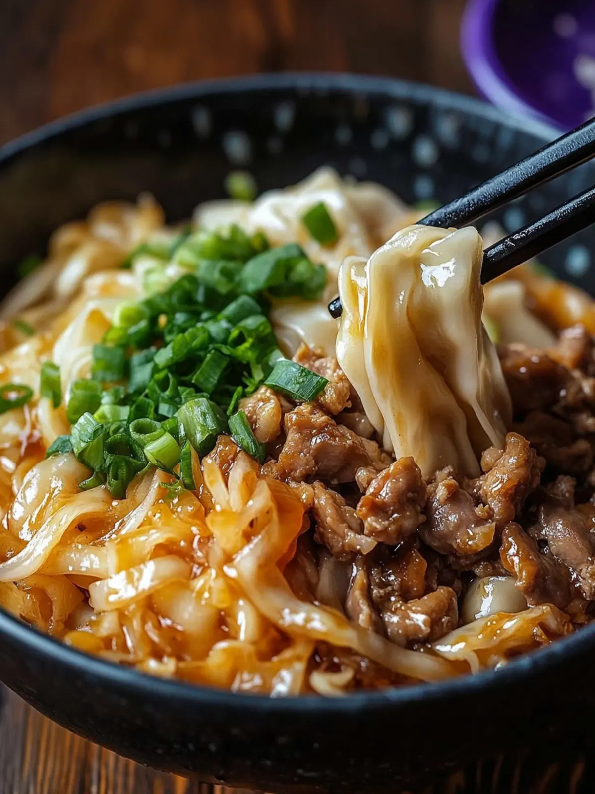 Savory Potsticker Noodle Bowl with Pork & Cabbage Slaw Delight 5 Potsticker Noodle Bowl with Pork & Cabbage Slaw