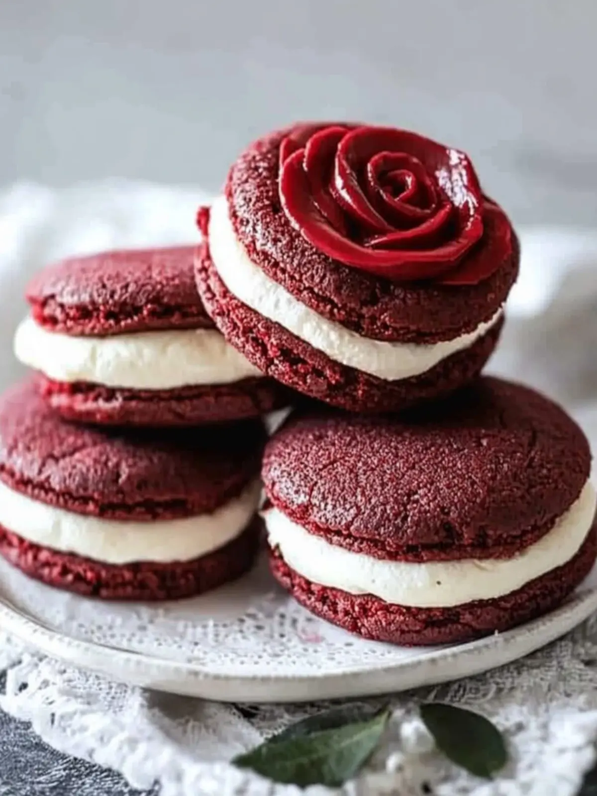 Irresistible Red Velvet Rose Sandwich Cookies for Sweet Moments 5 Red Velvet Rose Sandwich Cookies