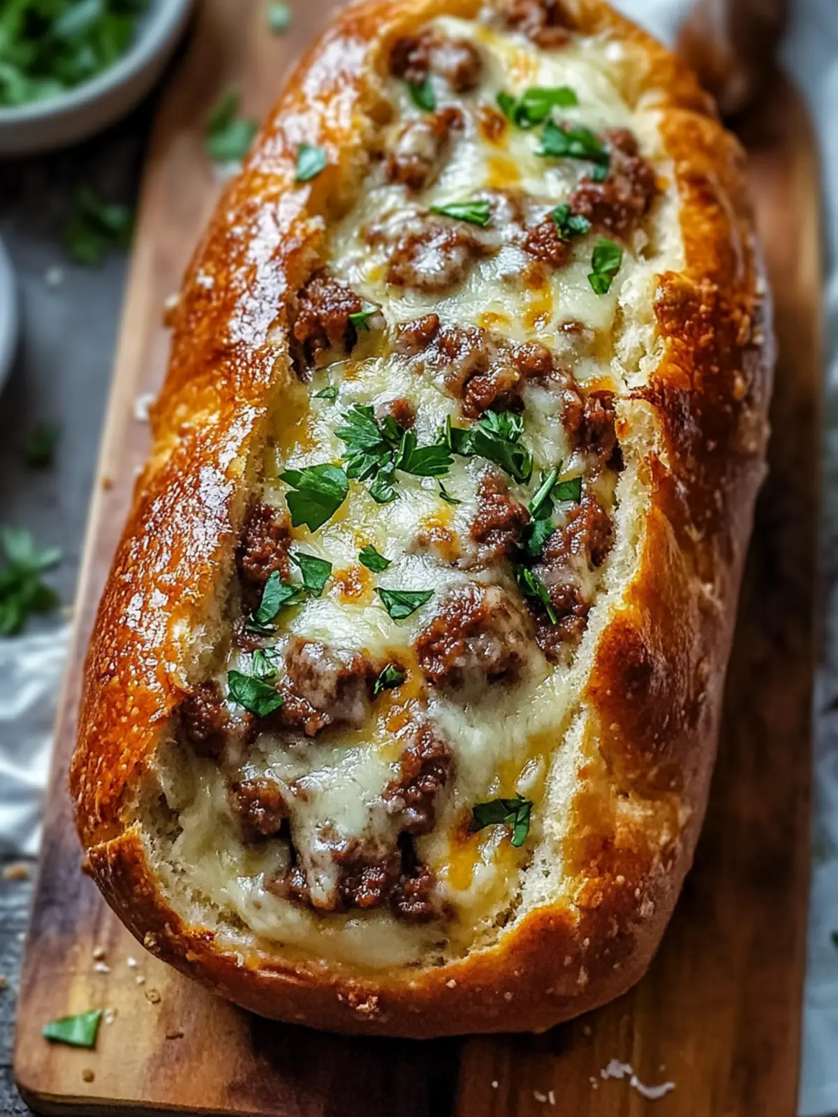 Cheesesteak-Stuffed Garlic Bread Loaf: Comfort Food Bliss 5 Cheesesteak-Stuffed Garlic Bread Loaf