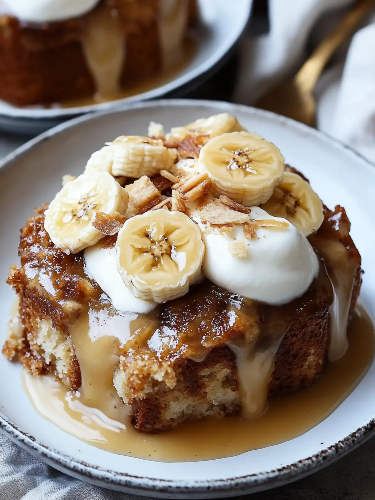 Sticky Banana Bread Pudding Cake with Toffee Bliss 2 Sticky Banana Bread Pudding Cake