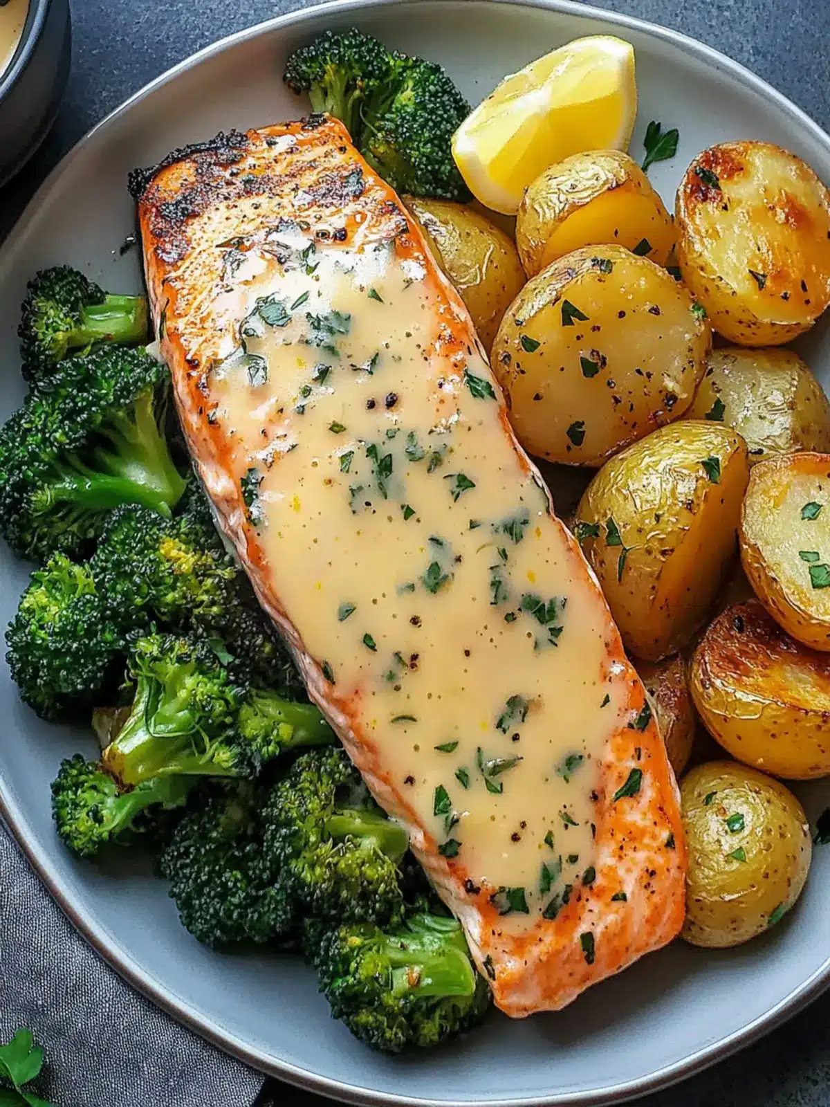 Lemon Butter Salmon with Crispy Potatoes and Broccoli Delight 5 Lemon Butter Salmon with Crispy Potatoes and Broccoli