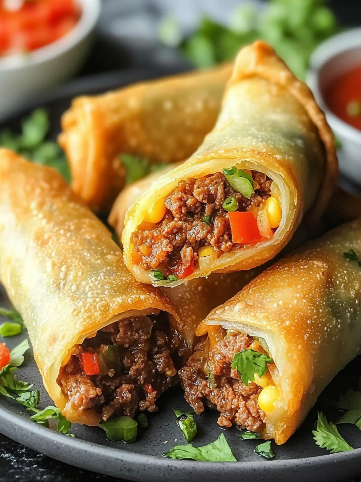 Crispy Beef Taco Egg Rolls for a Flavorful Twist on Tacos 2 Beef Taco Egg Rolls