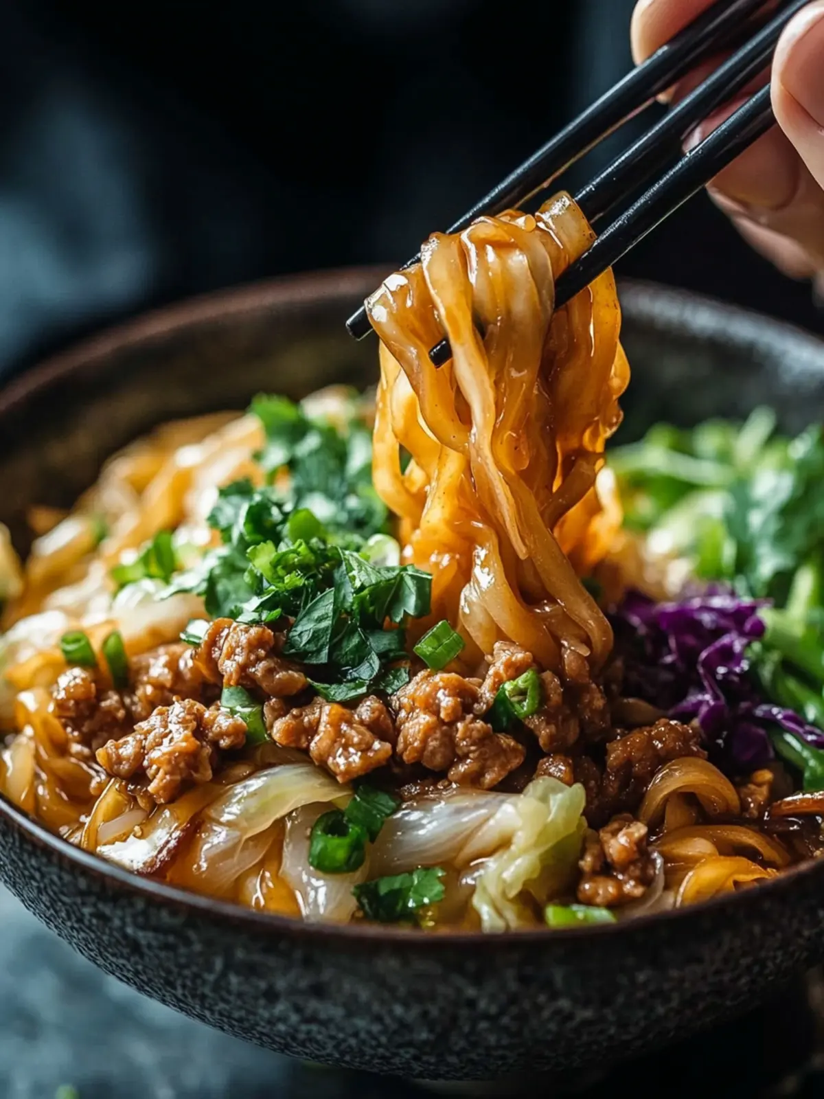 Savory Potsticker Noodle Bowl with Pork & Cabbage Slaw Delight 2 Potsticker Noodle Bowl with Pork & Cabbage Slaw