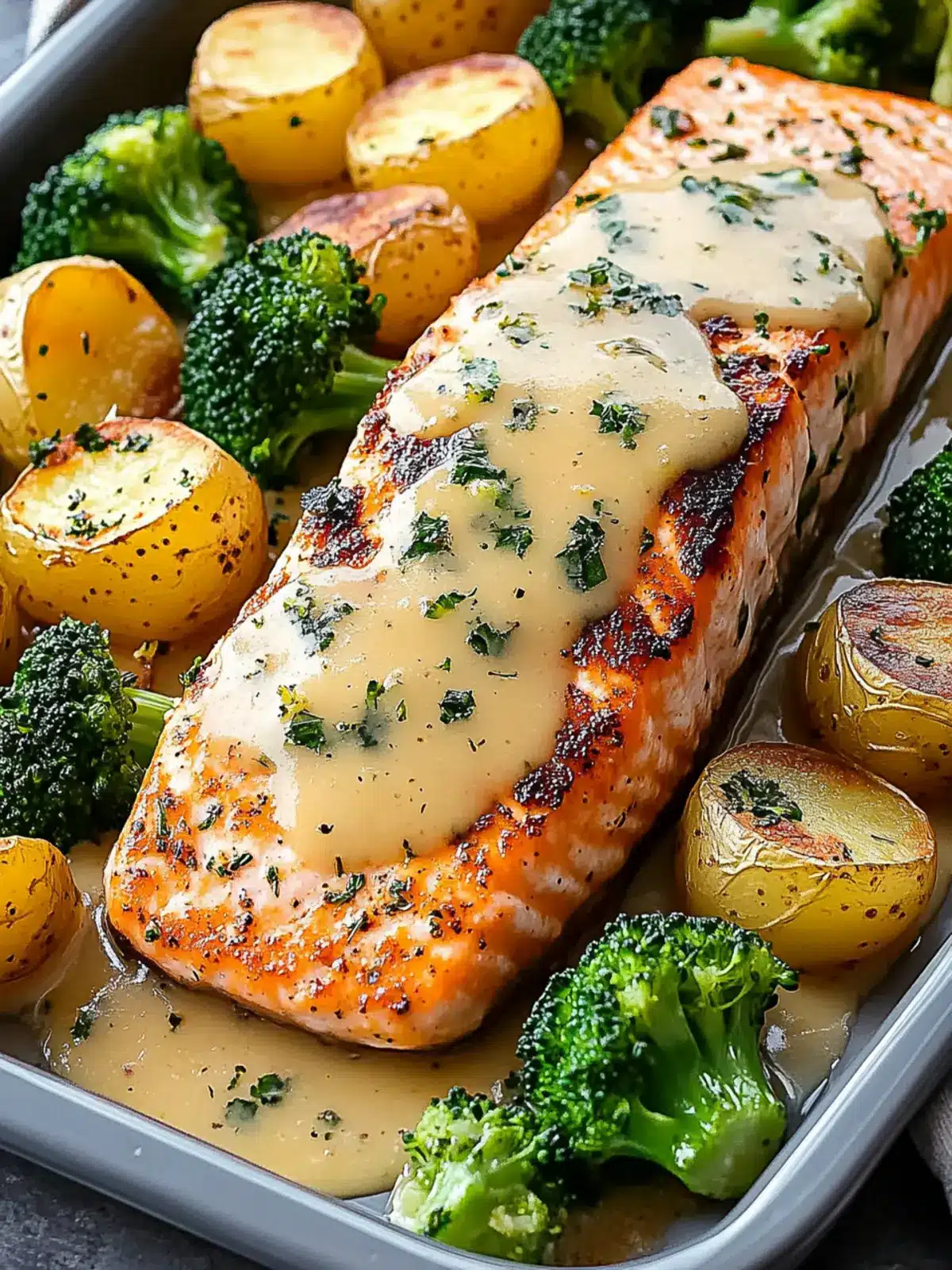 Lemon Butter Salmon with Crispy Potatoes and Broccoli Delight 4 Lemon Butter Salmon with Crispy Potatoes and Broccoli