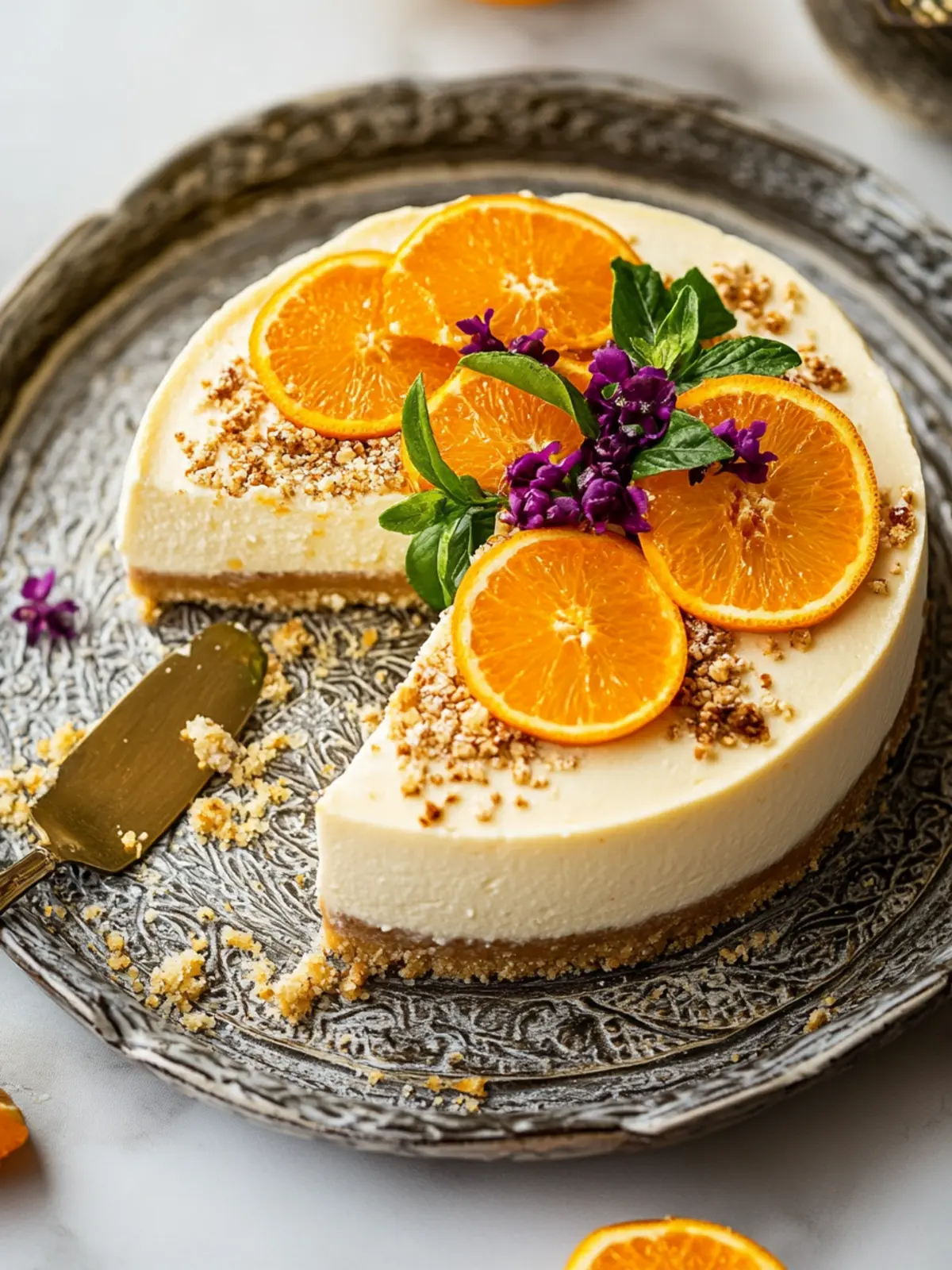 Indulge in Moroccan Orange Blossom Cheesecake Bliss 4 Moroccan Orange Blossom Cheesecake